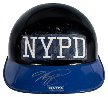 2001 Mike Piazza Game Used and Signed New York Mets Catchers Helmet From Historic Post 9/11 Game (Meigray & Steiner)- Benefits Tuesdays Children